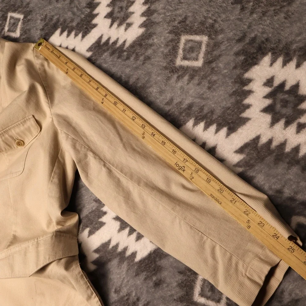 Cremieux Mens Khaki Corduroy Sport Coat Blazer Tan 3 Button Jacket Large RN58909